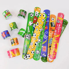 12/24pcs Soccer Slap Bracelets Wristband Kids Birthday Party Favors Pinata Filler Gif alternate view