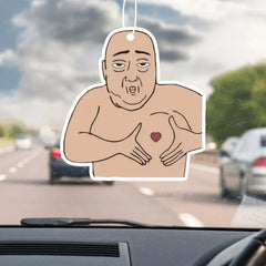 Humorous Heart Hands Car Scent Hanger - Playful Funny Design, Mirror Vent Hanging, Lasting Fragrance