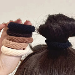 5/10 Mix Color High Elasticity Thickened Versatile Simple Scrunchies Hair-Friendly Ra alternate view