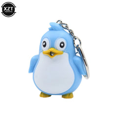 Adorable Penguin Keychain with LED Light and Sound | Fun Cartoon Car Pendant detail view