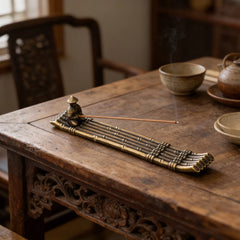 Creative Incense Holder Boat | Old Men Fishing Japanese Style Incense Stick Burner detail view