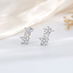 2PCS Double Flower Stud Earring Womem Fashion Tragus Piercing Earring Cartilage Jewel alternate view