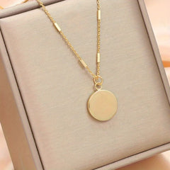 Vintage Roman Numeral Pendant Necklace | Women's Clavicle Chain Jewelry close-up view