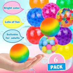 Mini Squishy Stress Balls Set | 6PCS Rainbow Sensory Squeeze Toys alternate view