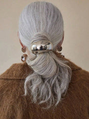 1pc Fashionable Punk Geometric Metal Headb Ponytail Hair Scrunchie For Women Simple H alternate view