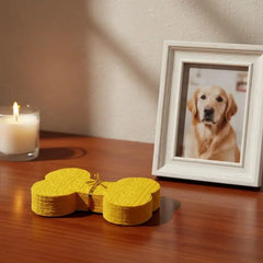 Pet Memorial Ceremonial Money Notes Yellow Fish-Shaped Joss Paper for Pet Loss Remembr close-up view