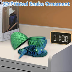 3D Printed Snake with Egg Joint Mobility Simulate Snake Ornament Desktop Home Animal Dec detail view