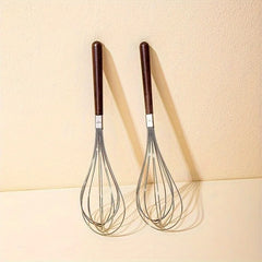 Stainless Steel Egg Beater | Manual Household Wooden Handle Mixer