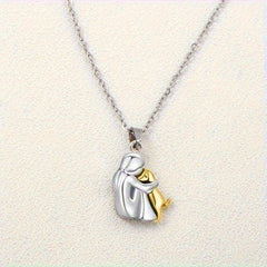 Cute Girl Puppy Pendants Necklaces Fashion Simple Personalized Alloy Women and Dog Nec close-up view