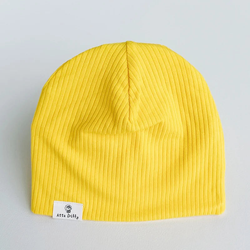 Soft Knit Baby Beanie | Breathable Cotton Candy Color Hat for Toddlers
