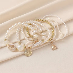 Bohemia Crystal Tassel Multicolor Beads Bracelet | Handmade Elastic Charm Wrap for Women detail view