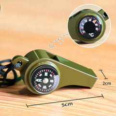 3-in-1 Compass Whistle Thermometer | Portable Outdoor Survival Tool alternate view