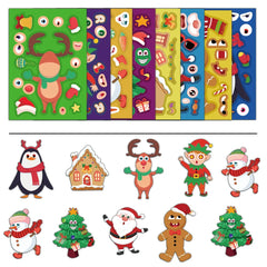 8PCS Christmas Face Changing Series Stickers Account Materials Skateboarding Notebook alternate view
