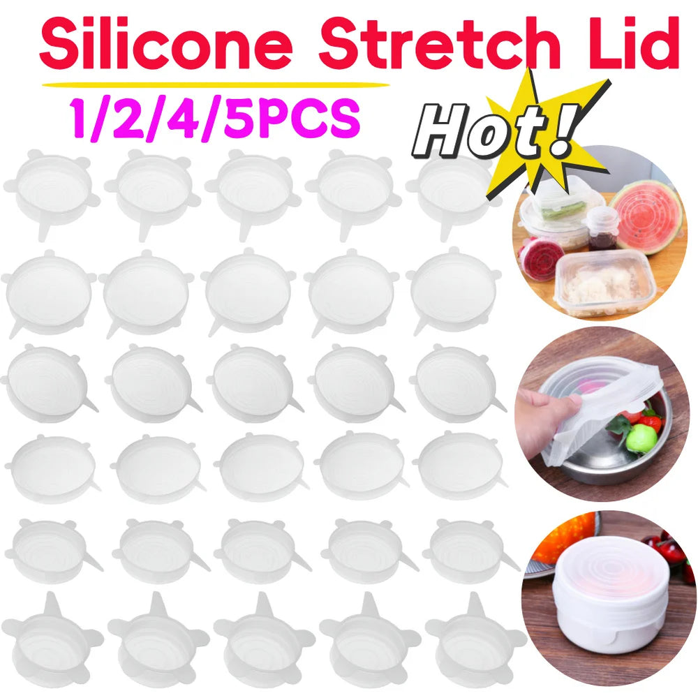 5-1Pcs Silicone Can Covers Reusable Small Silicone Stretch Lids Silicone Jar Lids Food Safe Lids For