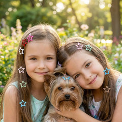 Colorful Star BB Hair Clips Y2K Snap Hair Clips Star Shape Barrettes Non Slip Hair Acc close-up view