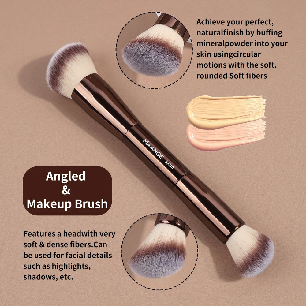 MAANGE Double Ended Foundation Brush | Contour and Blush Makeup Brush