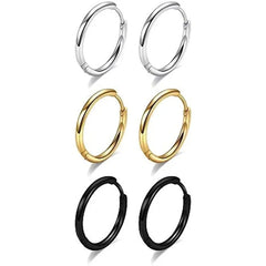 316L Stainless Steel Huggie Hoop Earrings | Hypoallergenic Cartilage Piercing Jewelry for Men and Wo