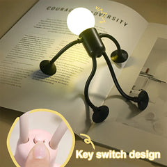 Cartoon Sportsman Night Light | Bendable Suction Cup Desk Lamp close-up view