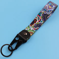 Datura Flower Keychain | Artistic Car Key Ring for Men and Women close-up view