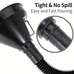 Multi Functional Flexible Funnel: Spill-Proof Oil Changing Tool with Wide Mouth & Handle detail view