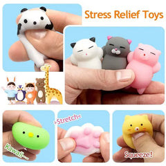 Cute Squishy Fidget Toy | Kawaii Mochi Cat Stress Reliever for Kids and Adults detail view
