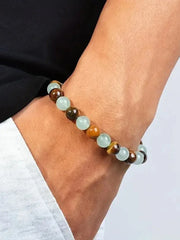 Money Good Luck Energy Jewelry Natural Citrine Tigers Eye Stone Bracelet Women Men Daily detail view
