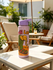 1 Piece 750ml (26 fl oz) Cartoon Printed Straw Cup, Summer Plastic Water Bottle, BPA F close-up view