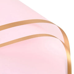 10 Sheet Half Transparent Flower Wrap Paper Golden Border Waterproof Bouquet Wrapping close-up view