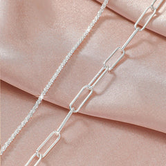 New 925 Sliver Plated CZ Anklet Bracelets for Women Girl Trendy Waterproof Zircon Charm detail view