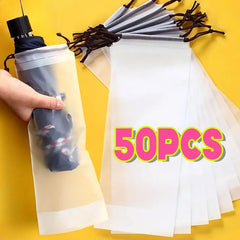 Storage Bag Portable Transparent Waterproof Reusable Drawstring Bag Home Storage Organizer Umbrella