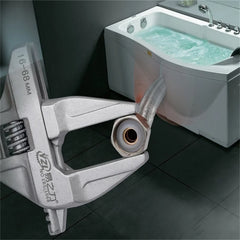 Mini Adjustable Bathroom Wrench | Strong Clamping Aluminum Spanner for Pipe Repair close-up view