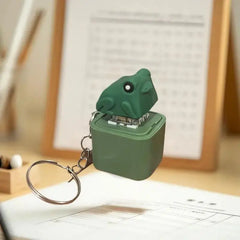 Funny Croaking Frog Duck Keychain Rechargeable Keyboard Fidget Clicker Sound Keyring With LED Light
