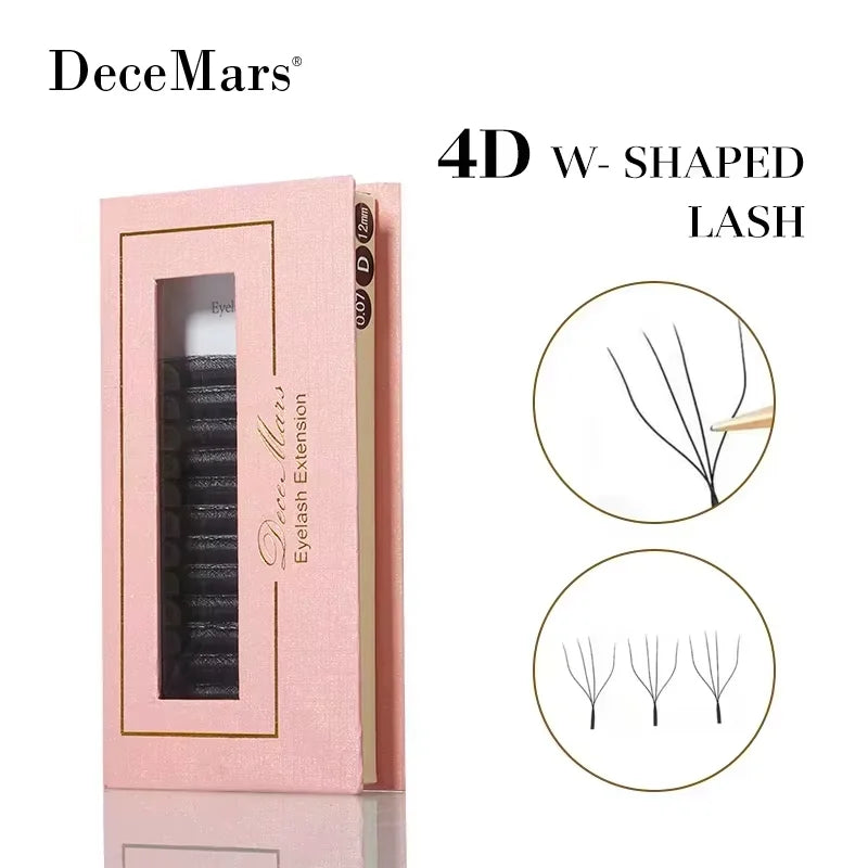 DeceMars 4D W Shaped Eyelash Extension | 12 Lines Per Tray