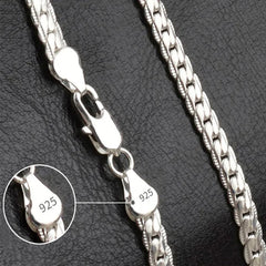 925 Sterling Silver Snake Chain Necklace for Women Men