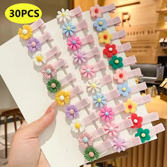 30PCS or 10PCS Hair Clips Girls Cute Cartoon Color Hair Accessories Candy Color Style Hair Clips Tod