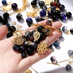 30-50G/Lot Mixed Glass Beads Metal Pendants Spacer Bead Jewelry Accessories for DIY B alternate view