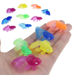 5/10/20Pcs/lot Colorful Simulation Goldfish Model Soft Rubber Gold Fish Small Goldfish Toy Plastic G