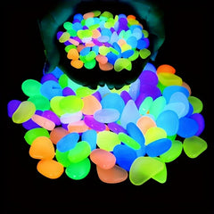 100pcs Glow In The Dark Pebbles Resin for Landscape alternate view