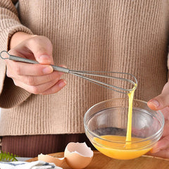 Mini Stainless Steel Balloon Whisk | 3-Wire Manual Egg Beater detail view