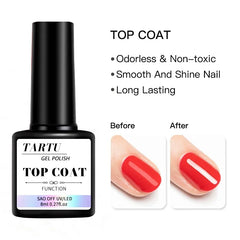 1pc/2pcs/3pcs 8Ml Functional Gel Nail Art Set with Base Coat and Diamond Top Coat,Matte detail view