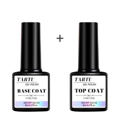1pc/2pcs/3pcs 8Ml Functional Gel Nail Art Set with Base Coat and Diamond Top Coat,Matt close-up view
