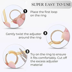 Ring Sizers for Loose Rings,Ring Adjuster for Loose Rings Women Men Rings Guards,Gold Silicone Ring Tightener,Invisible Metal Ri