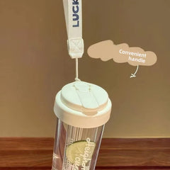 Large Capacity Stylish Plastic Water Cup Portable Student Water Bottle Women's Favorit close-up view