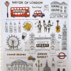 Creative London Vacation Stickers Set | Scrapbook and Diary Decoration Kit