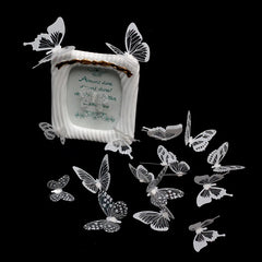 18pcs Black and White Butterfly Wall Stickers | Elegant PVC Decals for Home Decor close-up view