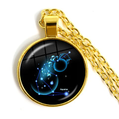 Zodiac Necklace Silver Plated | 12 Constellation Pendant Jewelry alternate view
