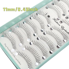Anime Style False Eyelashes 10 Pairs | 11mm C-Shaped Curled DIY Strip Lashes detail view