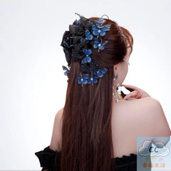 Trendy Butterfly Tassel Hair Claw; Mesh Shark Clip For Ponytail; Must-Have Hair Accessory For Women
