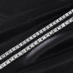 Hip Hop 5MM Tennis Chain Iced Out Bracelet Necklace Men Fashion Silver Color Tennis Jewe detail view