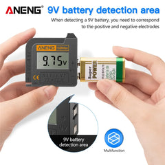 ANENG 168Max Digital Lithium Battery Tester | Universal Capacity Checker for AAA AA Butt detail view